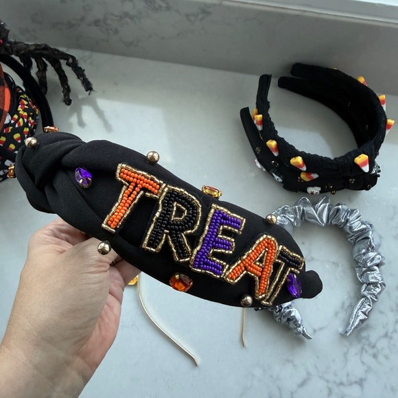 Set 10 HALLOWEEN Headbands Living Fully Co. Beaded Gemstone Knotted Boutique main image 13